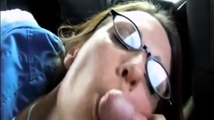 Mature Girl Blowjob And Facial In Car