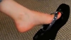 Pretty feet red nail polish