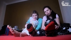 Czech Soles - Two footsie girls in bed