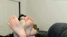 Girl Shows Feet On Skype