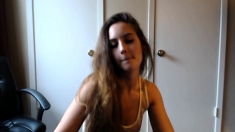 Nice body brunette free striptease webcam