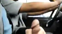 Wank in the Taxi Driver's Side -