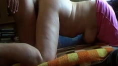 Eastern Europe older couple fucking. He cums in her